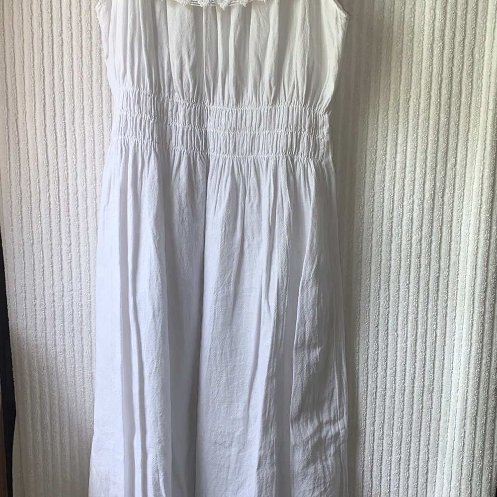 Seaspice Peruvian White Lace Off-Shoulder Midi Dress 100% Cotton Size xlarge - Picture 6 of 10